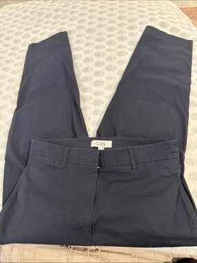 COS Dark Navy Straight-Leg Trousers